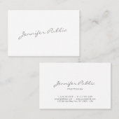 Carte De Visite Calligraphie Script Moderne Élégant Simple tendanc (Devant / Derrière)