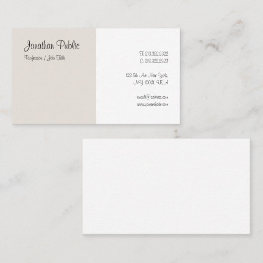 Carte De Visite Calligraphie Script Moderne Simple Modèle Élégant (Devant / Derrière)