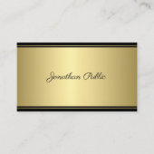 Carte De Visite Calligraphie Script Moderne Sleek Or Glamor Plaque (Devant)