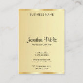 Carte De Visite Calligraphie Script Nom Or Look Vertical moderne (Dos)