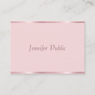 Carte De Visite Calligraphie Script Rose Gold Professional Moderne