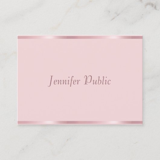 Carte De Visite Calligraphie Script Rose Gold Professional Moderne (Devant)