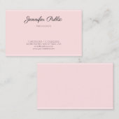 Carte De Visite Calligraphie Script Simple Élégant Moderne Rose (Devant / Derrière)