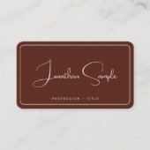 Carte De Visite Calligraphie Script Terracotta Premium Silk Luxe (Devant)