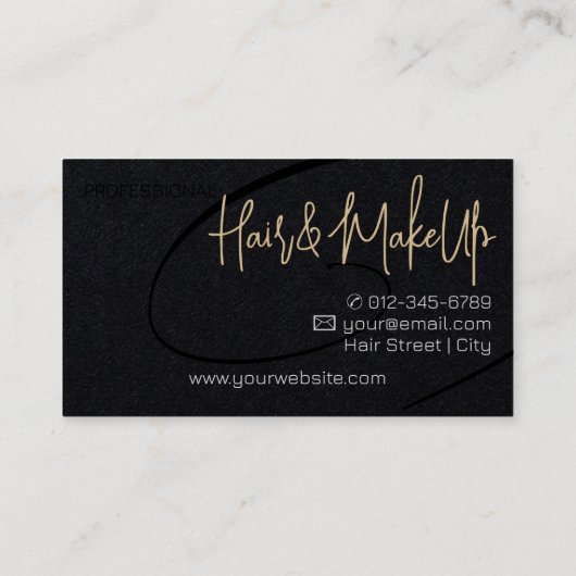 Carte De Visite Calligraphie Signature Professional Coiffure Studi (Dos)