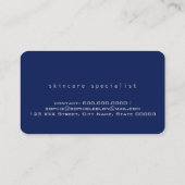 Carte De Visite Calligraphie simple élégante bleu profond (Dos)