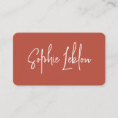 Carte De Visite Calligraphie simple et élégante Terracotta (Devant)