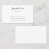 Carte De Visite Calligraphie Simple Professionnel Élégant Modèle (Devant / Derrière)