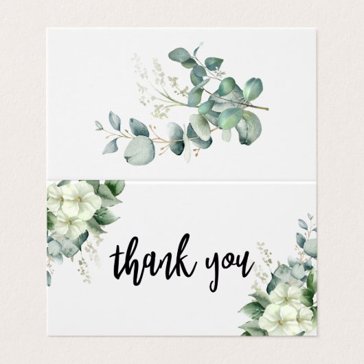 Carte De Visite Calligraphie simple Verdure rustique Mariage flora (Extérieur déplié)