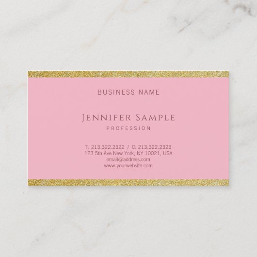 Carte De Visite Calligraphie tendance Parties scintillant or Modèl (Dos)
