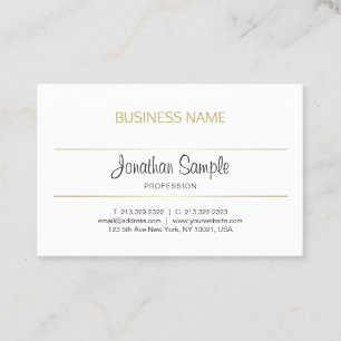 Carte De Visite Calligraphie tendance Script Gold Design Luxe Chic