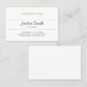Carte De Visite Calligraphie tendance Script Gold Design Luxe Chic (Devant / Derrière)