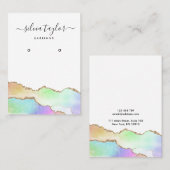 Carte De Visite Calligraphie Unicorn Agate Rainbow Pastel (Devant / Derrière)