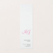 Carte De Visite Calligraphie unique Monogramme Paraphe rose blanch (Extérieur déplié)
