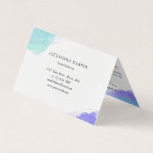 Carte De Visite Calligraphie violet et bleu Lash Artiste Aftercare (Dos)