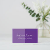 Carte De Visite Calligraphie violet intense en deux tons (Debout devant)
