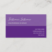 Carte De Visite Calligraphie violet intense en deux tons (Dos)