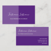 Carte De Visite Calligraphie violet intense en deux tons (Devant / Derrière)