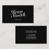 Carte de visite calligraphique élégant de bijoux (Devant / Derrière)