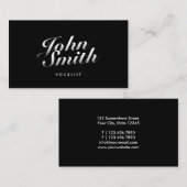 Carte De Visite Calligraphique élégant de chanteur (Devant / Derrière)