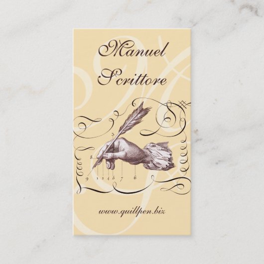 Carte de visite calligraphique pour l'auteur, (Devant)