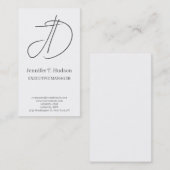Carte De Visite Calligraphy trendy classical monogram profile card (Devant / Derrière)