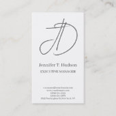 Carte De Visite Calligraphy trendy classical monogram profile card (Devant)