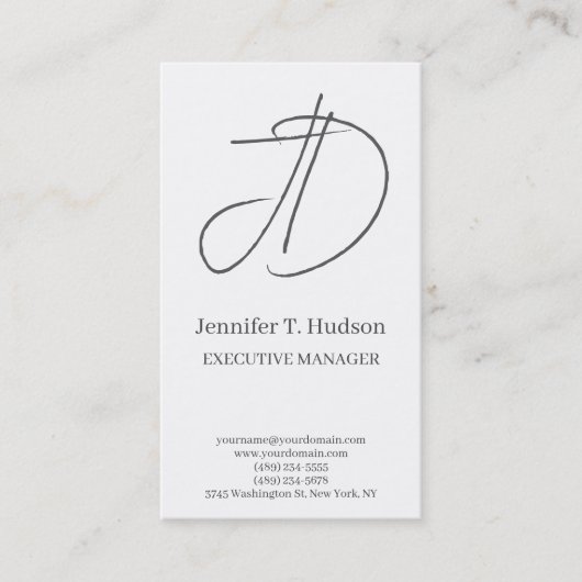 Carte De Visite Calligraphy trendy classical monogram profile card (Devant)
