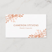 Carte De Visite Calme Bleu & Orange Verdure Feuille (Devant)