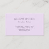 Carte De Visite Calme doux violet Feuilles de verdure - Thérapiste (Dos)