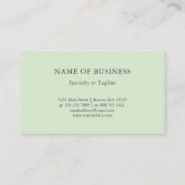 Carte De Visite Calme vert foncé Feuilles - Thérapiste (Dos)