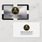 Carte De Visite Calque Argent Sur Conduite De Cadre Élégante (Devant / Derrière)