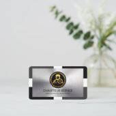 Carte De Visite Calque Argent Sur Conduite De Cadre Élégante (Debout devant)
