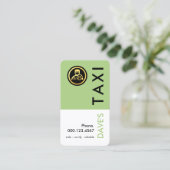 Carte De Visite Calque de Taxi Vert Rétro Simple (Debout devant)