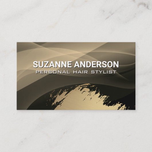 Carte De Visite Calques Abstraits | Or brossé (Devant)