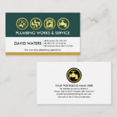 Carte De Visite Calques de plomberie professionnels rétro (Devant / Derrière)