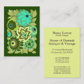 Carte De Visite CAMBRIA aux nuances du vert (Devant / Derrière)