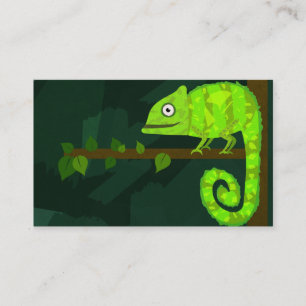 Carte De Visite Caméléon mignon vert
