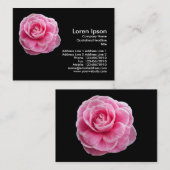 Carte De Visite Camelia rose 2 - Noir (Devant / Derrière)