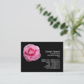 Carte De Visite Camelia rose 2 - Noir (Debout devant)