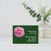 Carte De Visite Camélia rose 2 - Vert foncé (Debout devant)