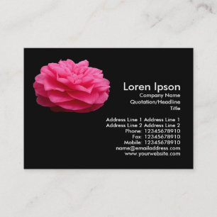 Carte De Visite Camelia rose 3 - Noir