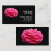 Carte De Visite Camelia rose - Noir (Devant / Derrière)