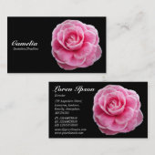 Carte De Visite Camelia rose - Noir (Devant / Derrière)
