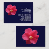 Carte De Visite Camelia rouge - bleu marine (Devant / Derrière)