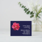 Carte De Visite Camelia rouge - bleu marine (Debout devant)