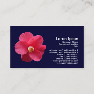 Carte De Visite Camelia rouge - bleu marine