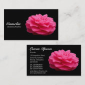 Carte De Visite Camelia rouge - Noir (Devant / Derrière)