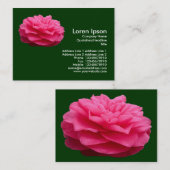 Carte De Visite Camélie rose 3 - Vert foncé (Devant / Derrière)