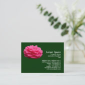 Carte De Visite Camélie rose 3 - Vert foncé (Debout devant)